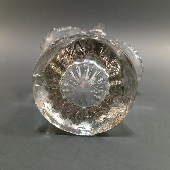 Small Clear Glass Vintage Wedding Bridal Basket Vase with Handle 6x3" *Imperfect - Picture 6 of 9